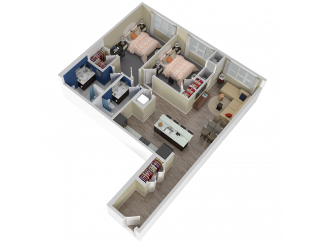 2 Bed floor plan